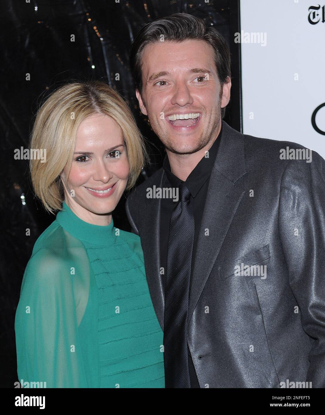 Actress Sarah Paulson and actor Jason Butler Harner attend a New York ...