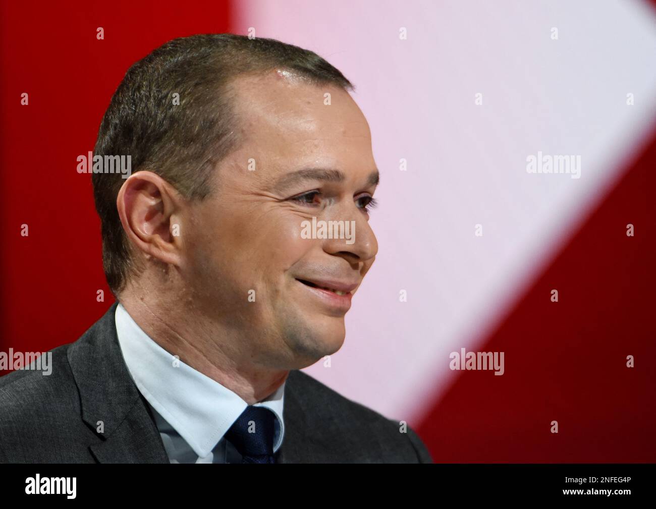 Paris, France on February 17, 2023, Olivier Dussopt is interviewed by