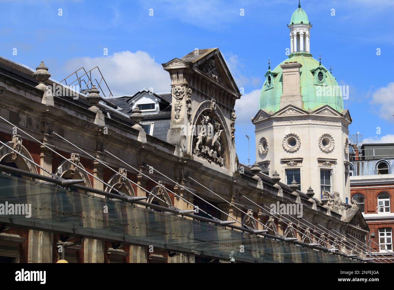 Smithfield meat market building in London. One of livery markets in