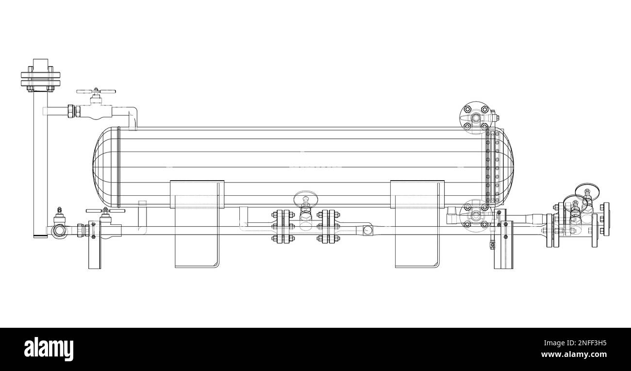 Industrial tank with valves Stock Photo - Alamy
