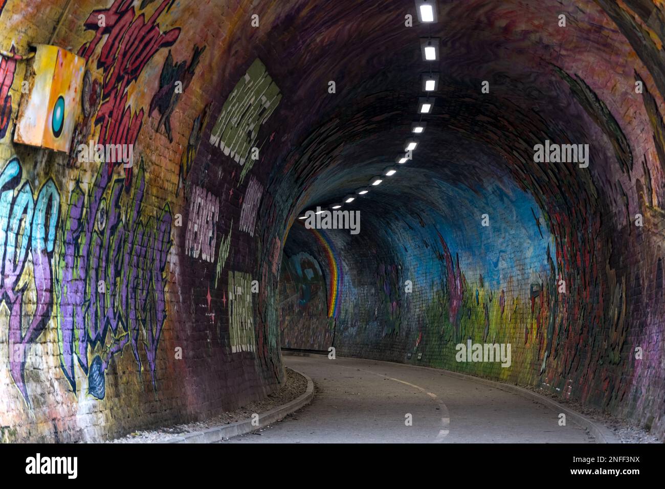 Colinton railway tunnel, painted by artist Chris Rutterford, Edinburgh