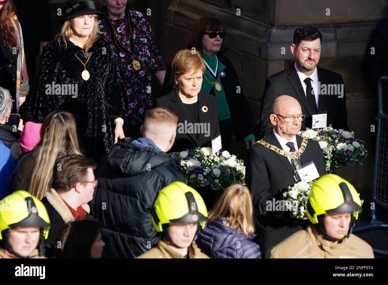 Lord Provost of Edinburgh Robert Aldridge (2ndright) and First Minister Nicola Sturgeon (centre