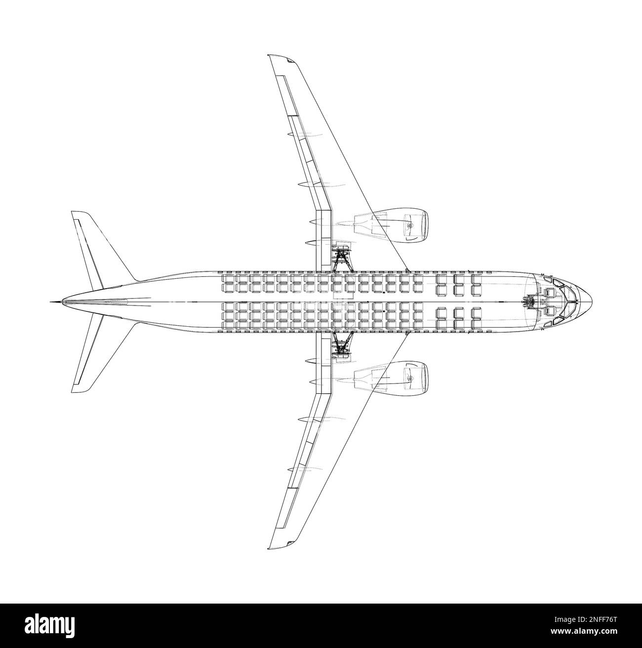 Airplane in wireframe style Stock Photo Alamy