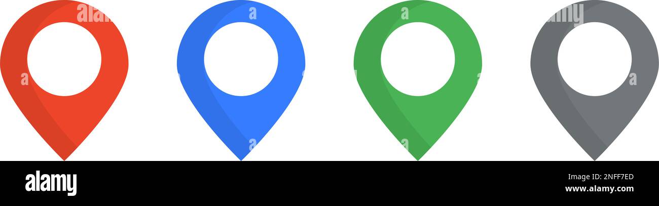 Flat Style Map Pin Icon Set. Editable vector Stock Vector Image & Art ...