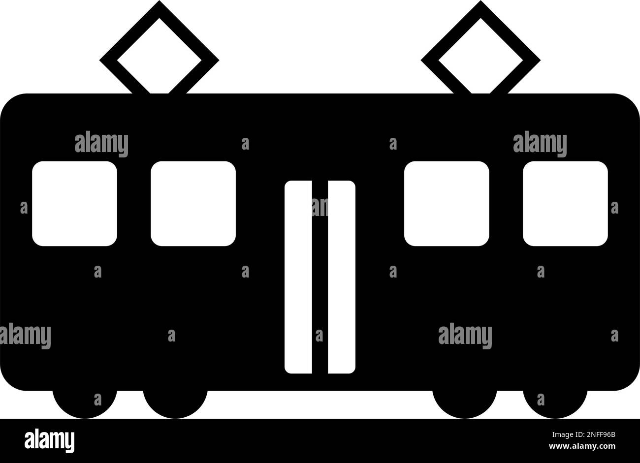 Train silhouette icon. Subway. Railroad. Editable vector. Stock Vector