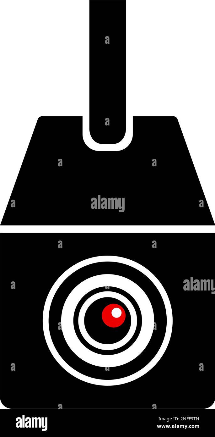 Surveillance camera icon during recording. CCTV. Security camera. Editable vector. Stock Vector