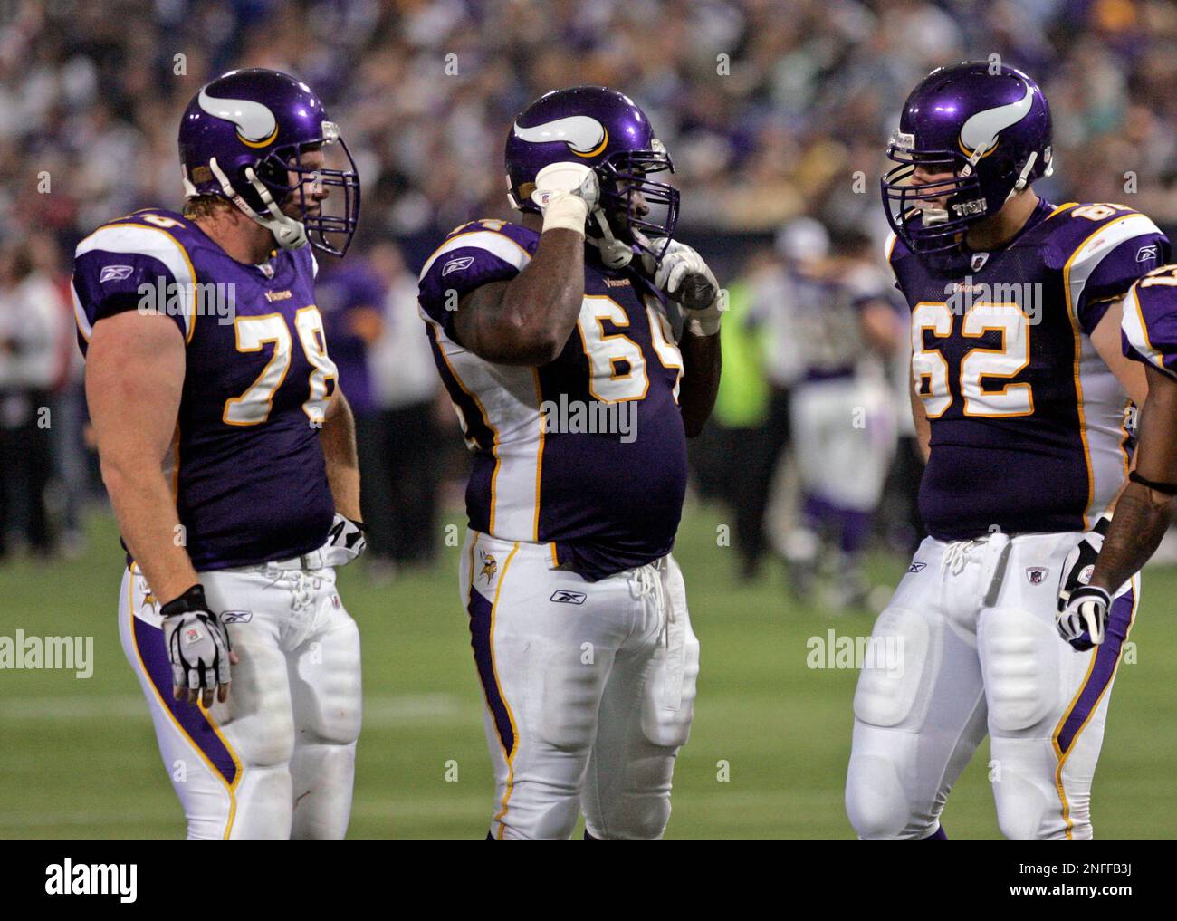 Minnesota Vikings' offensive linemen Matt Birk (78), Anthony