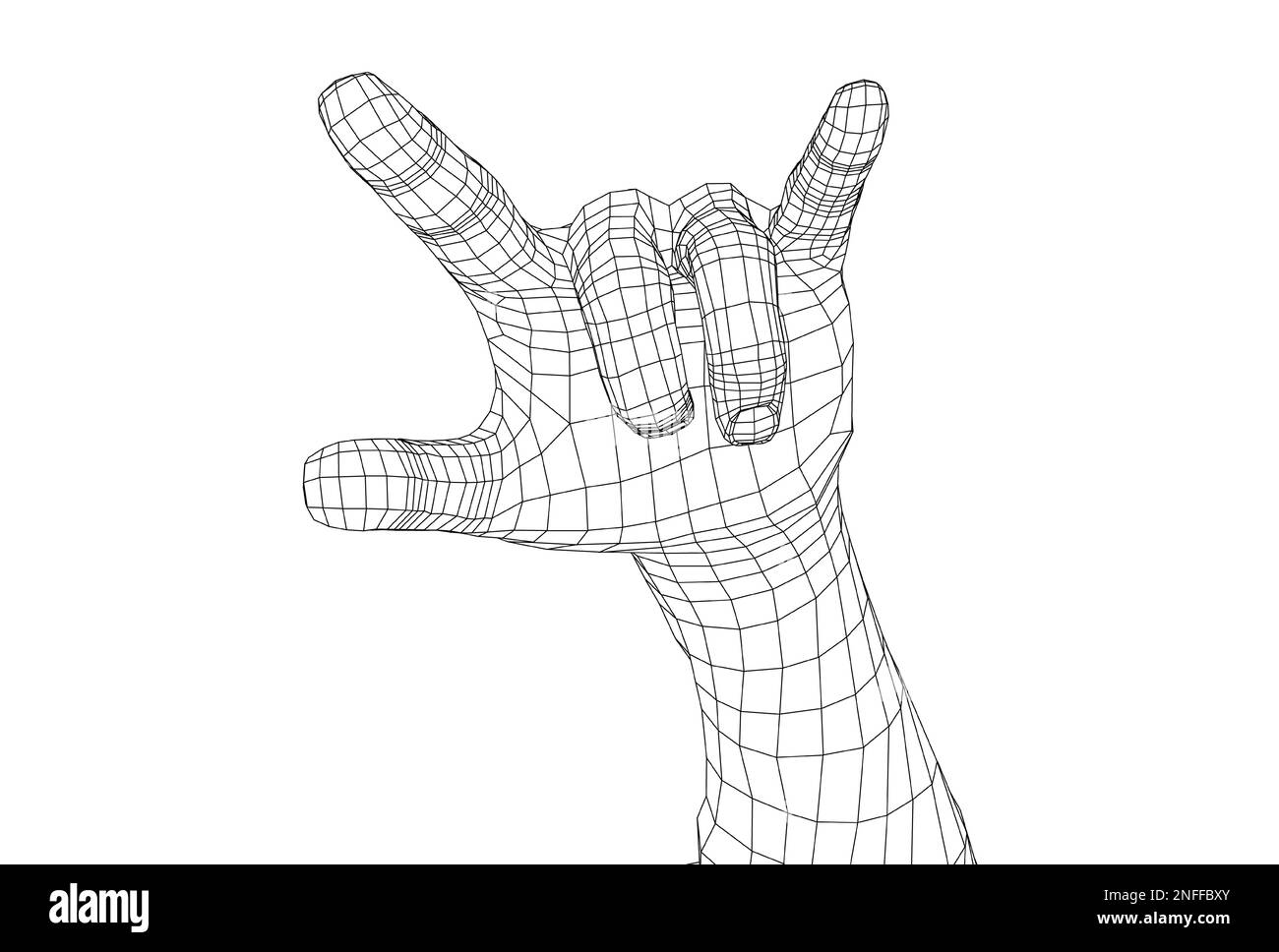 Hand in rock n roll sign Stock Photo - Alamy