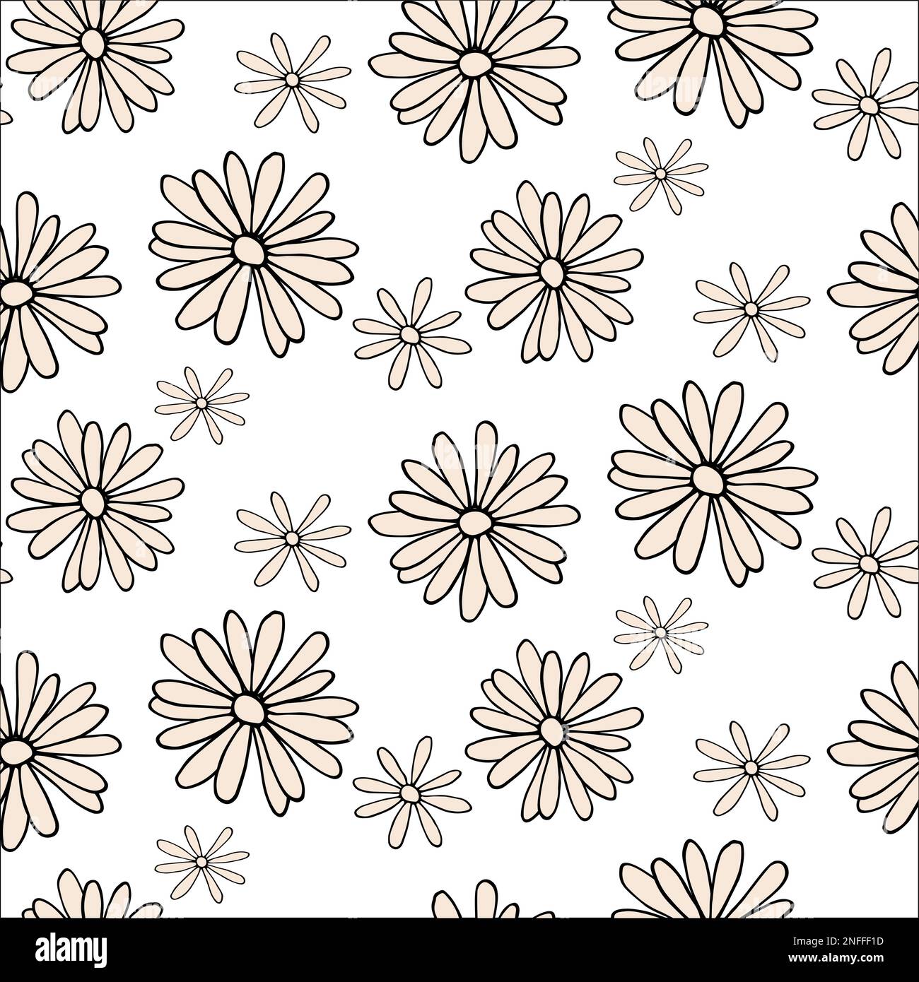 Seamless pattern with daisy flower Stock Vector