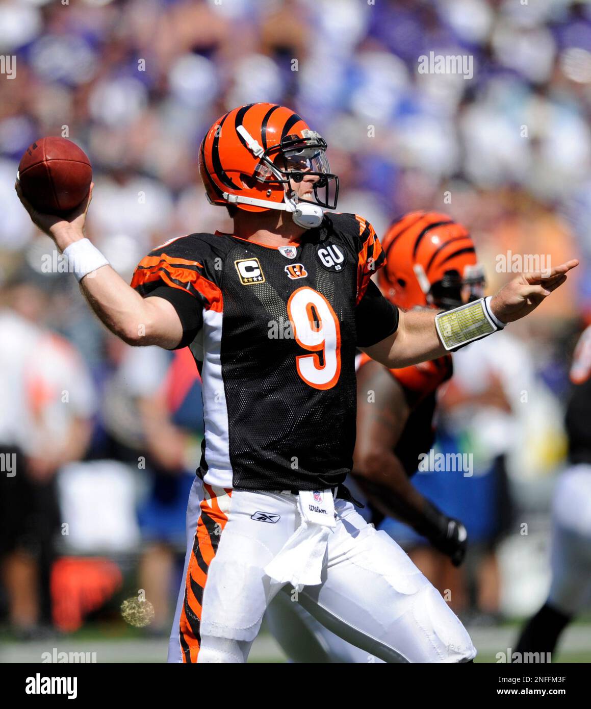 Carson Palmer of the Cincinnati Bengals looks to pass against the