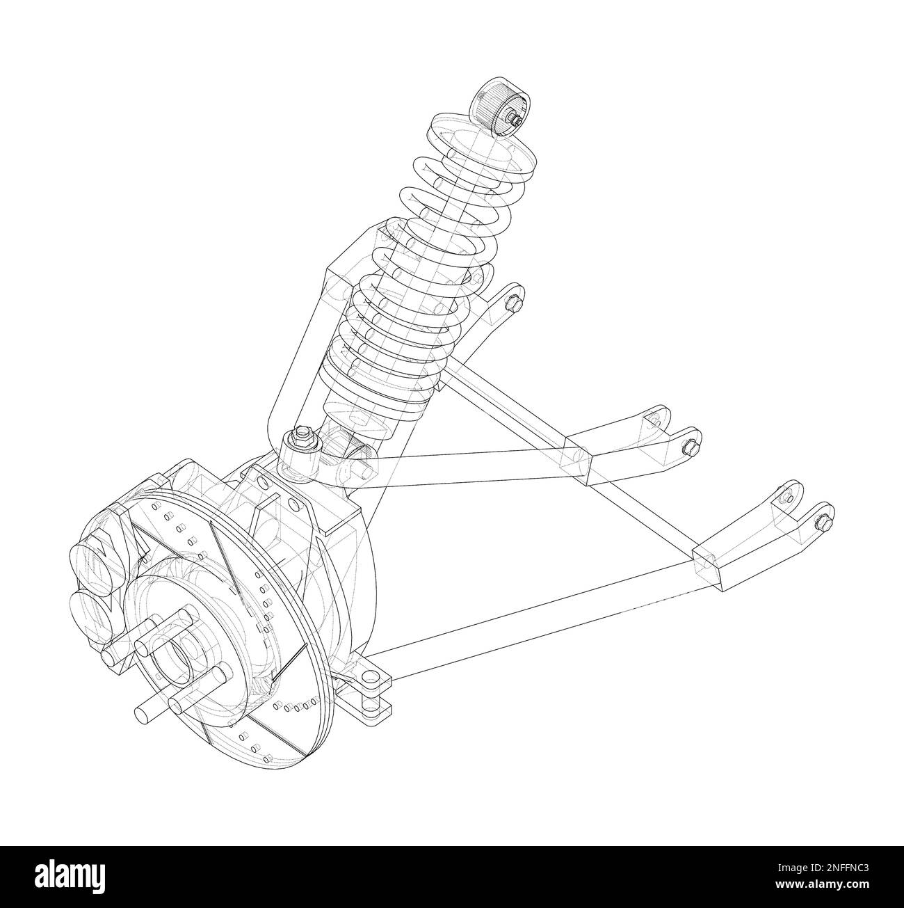 Car suspension with shock absorber Stock Photo Alamy