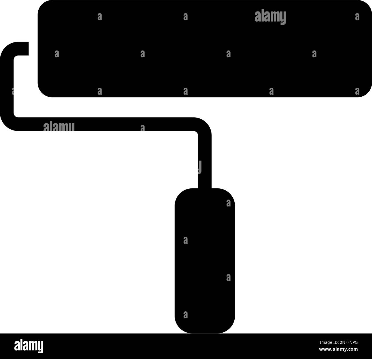 Paint roller silhouette icon. Painting. DIY. Editable vector Stock ...