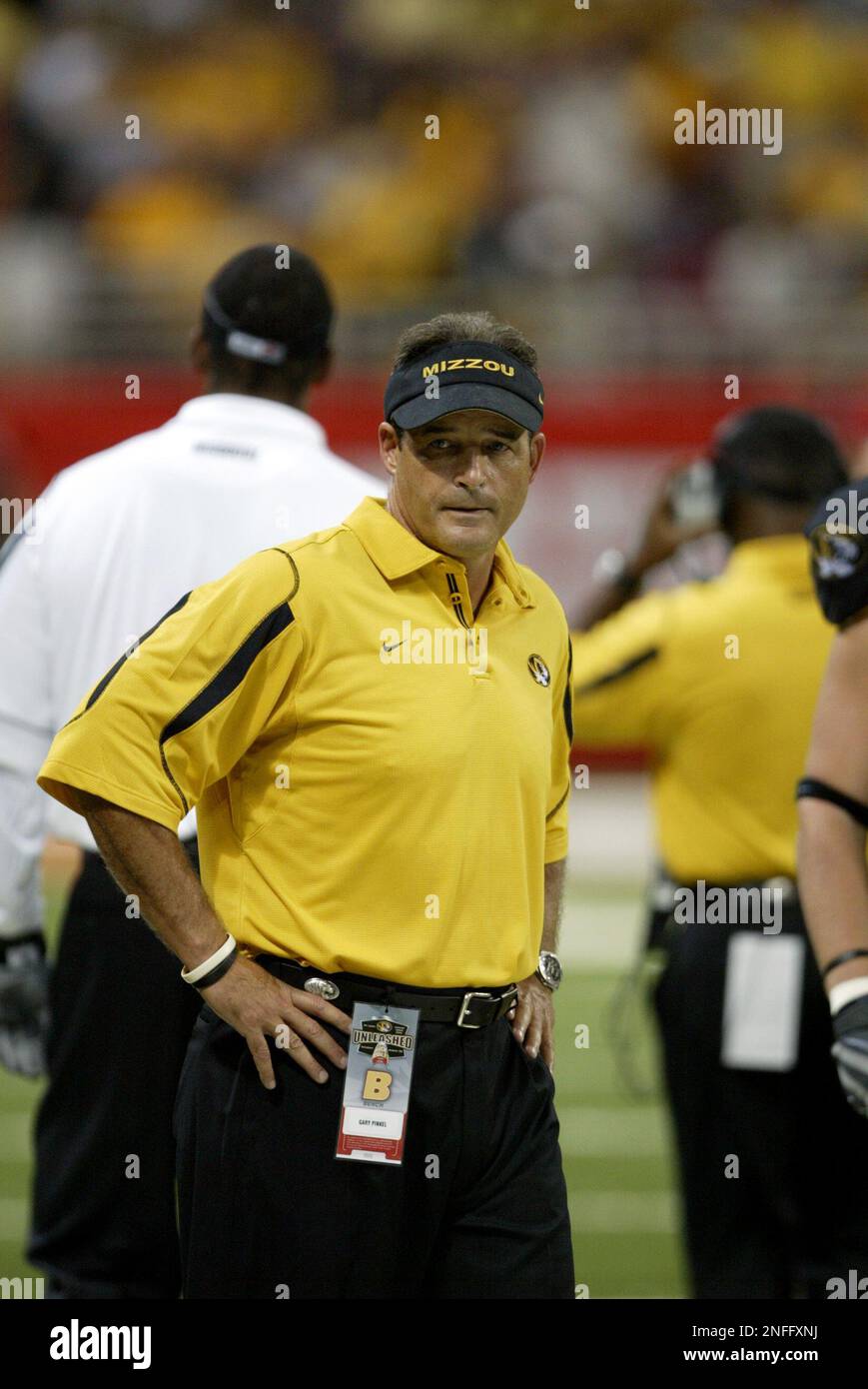 Missouri Head Coach Gary Pinkel Is Seen On The Sidelines During A College Football Game Against 