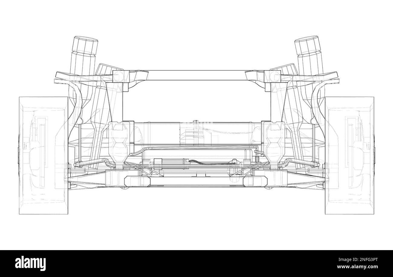 Electric Car Chassis with battery Stock Photo Alamy