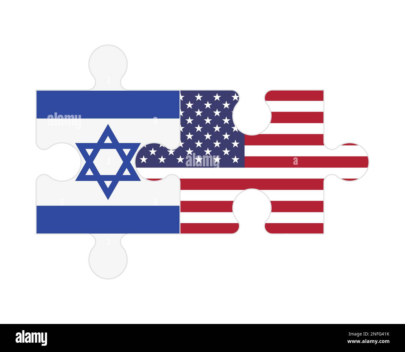 Connected puzzle of flags of Israel and USA, vector Stock Vector Image ...
