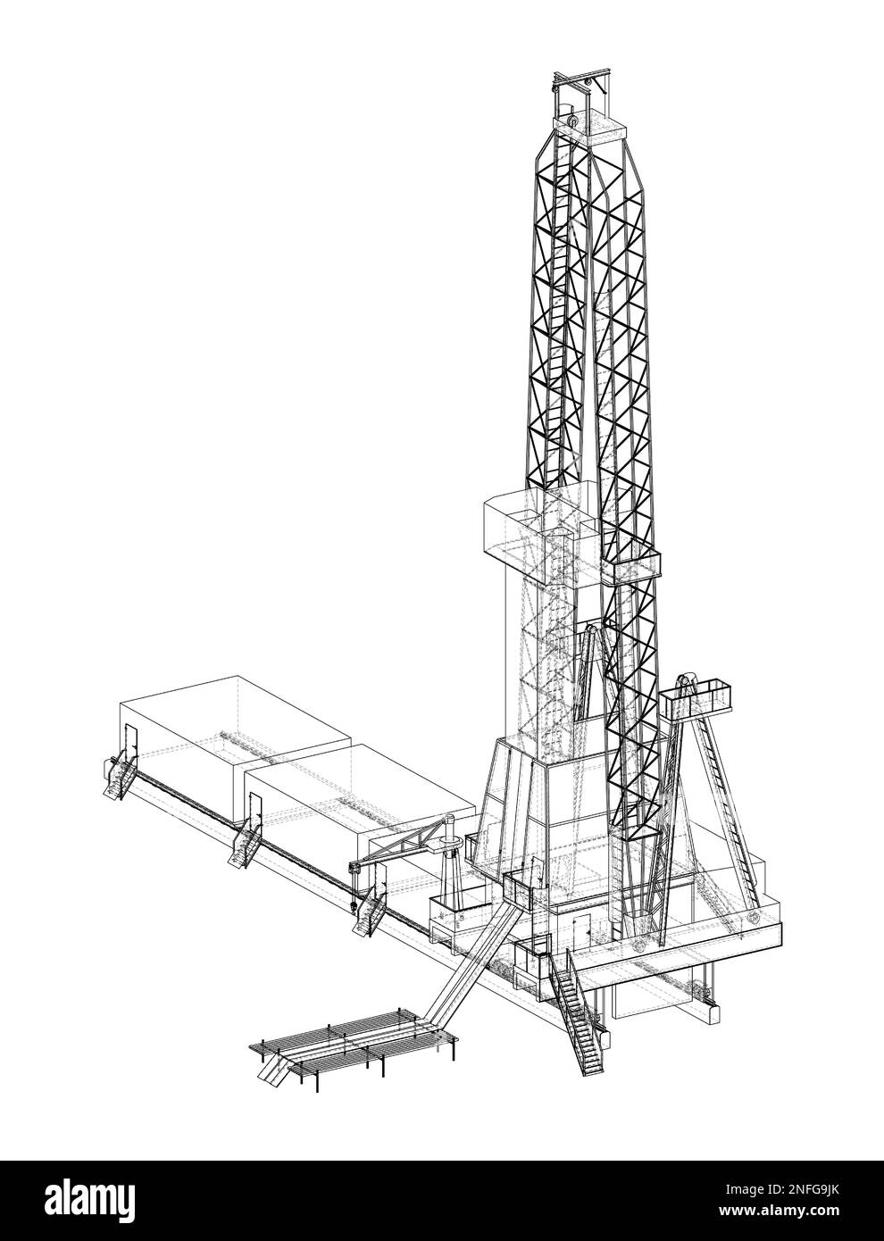 Oil rig. Orthography Stock Photo Alamy