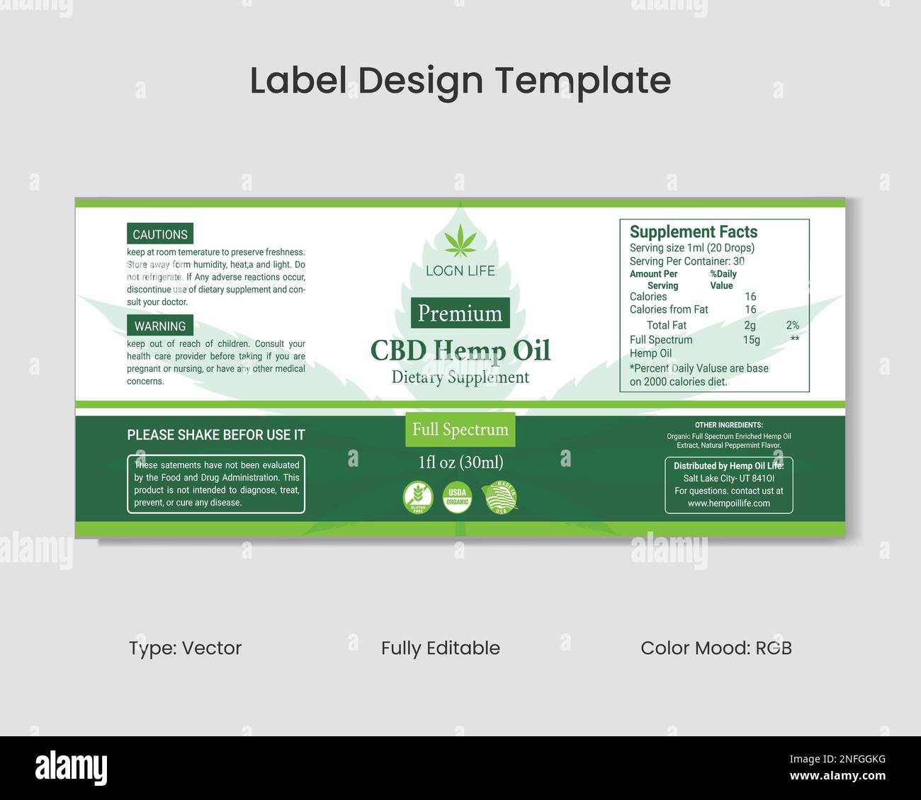 CBD Label Design Template, CBD Dropper Bottle Oil, Hemp Oil Label Template, Product Packaging Design, Extract From Hemp Stock Vector