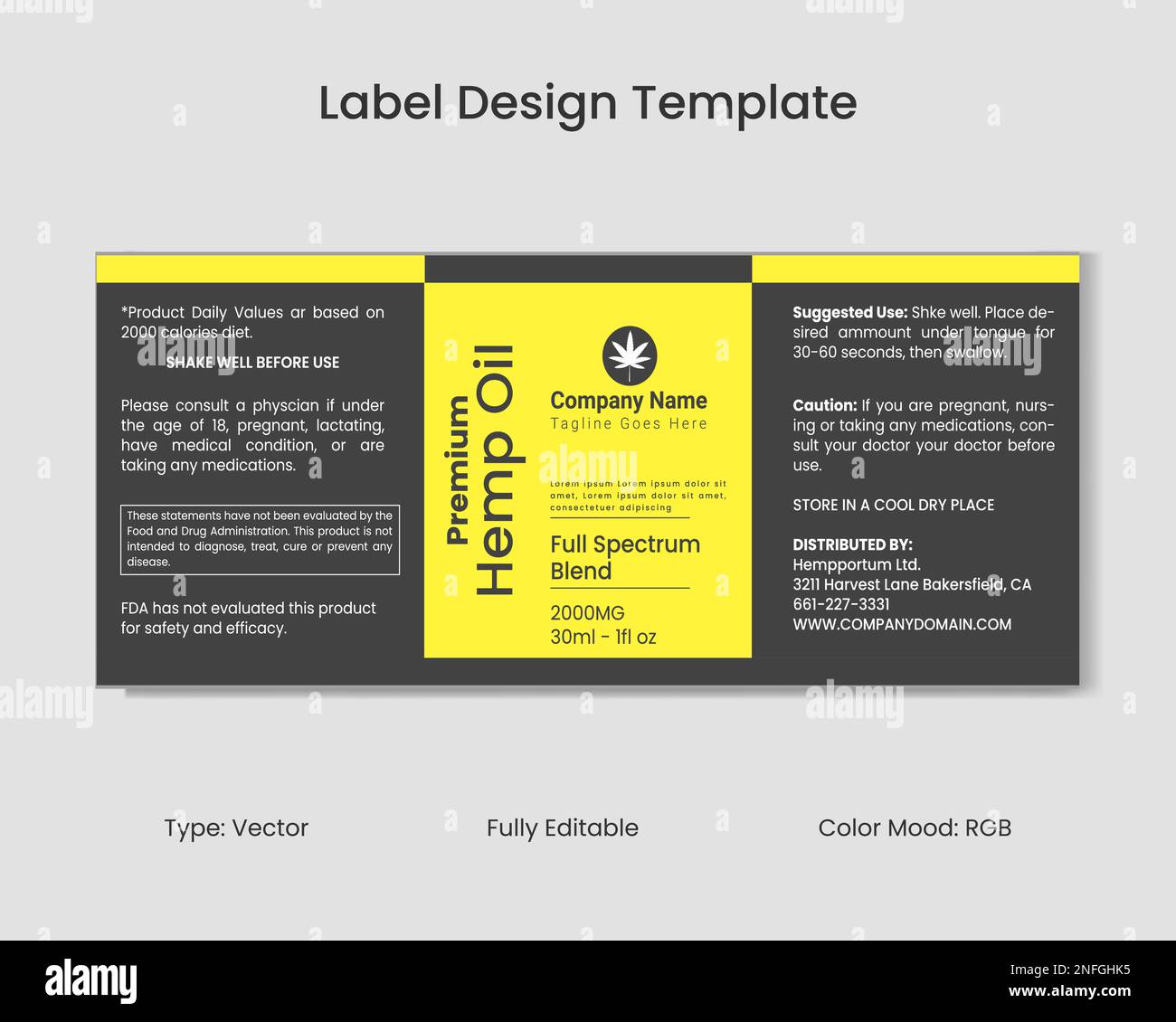 CBD Label Design Template, CBD Dropper Bottle Oil, Hemp Oil Label Template, Product Packaging Design, Extract From Hemp Stock Vector