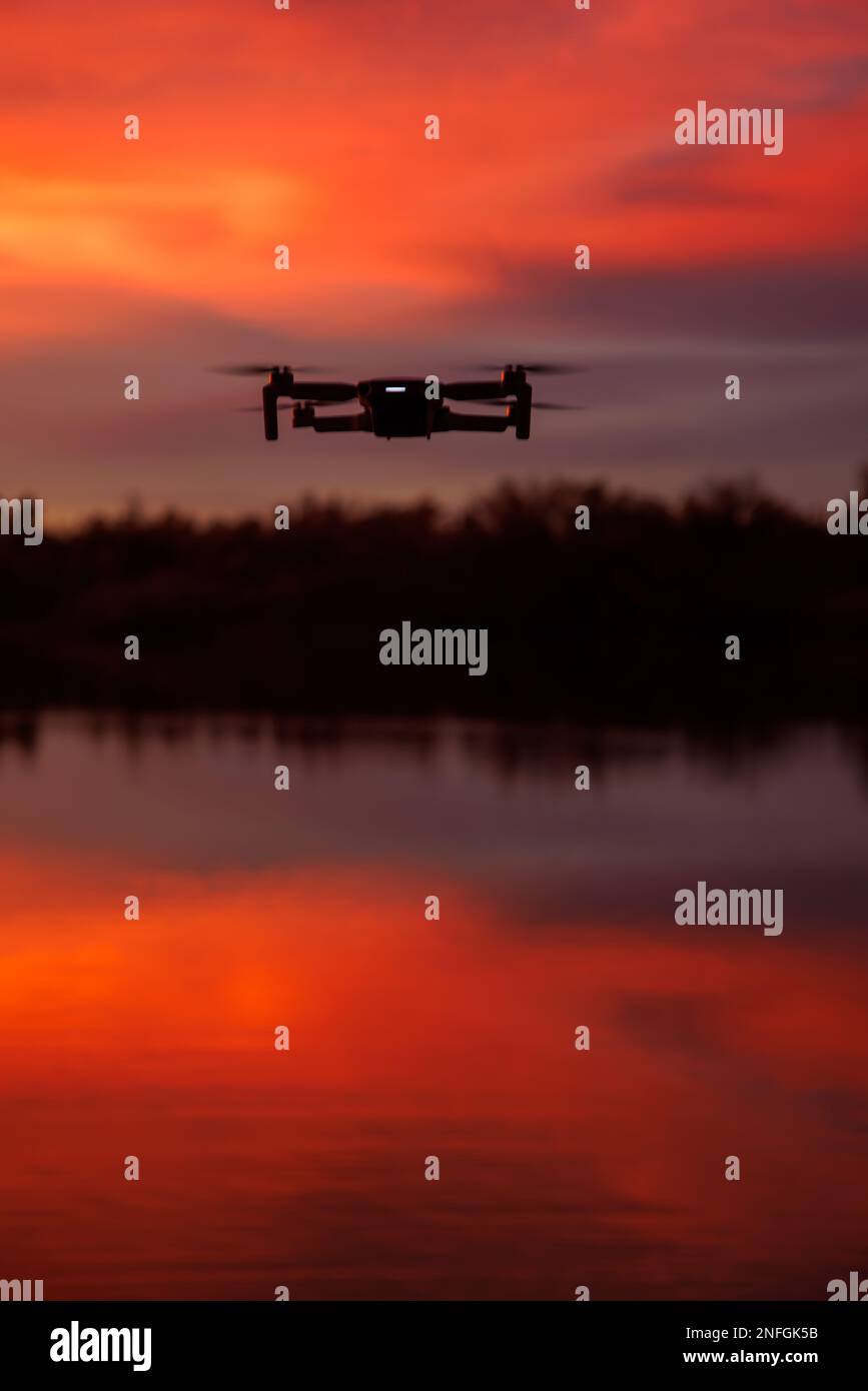 Drone at Sunset Stock Photo - Alamy