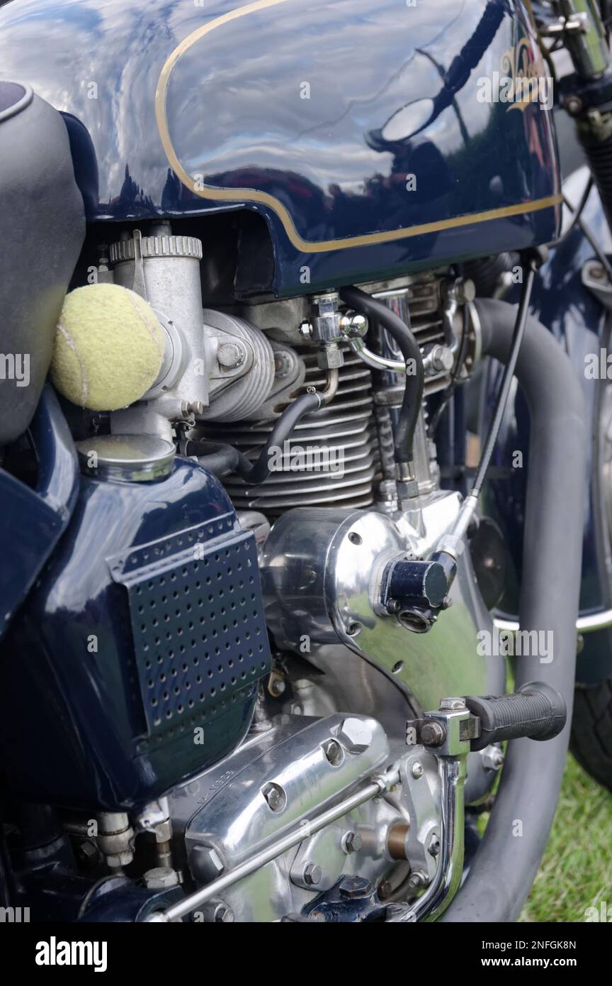 The Thruxton is a 500c single cylinder motorcycle, made between 1965 and 1971 at Hall Green, Birmingham, England. Stock Photo