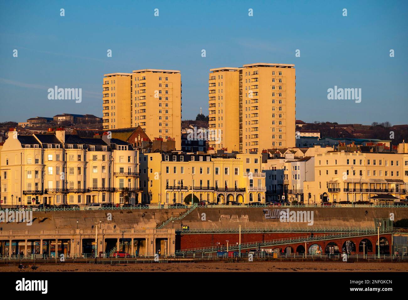 Brighton seafront Regency buildings council estate blocks of flats