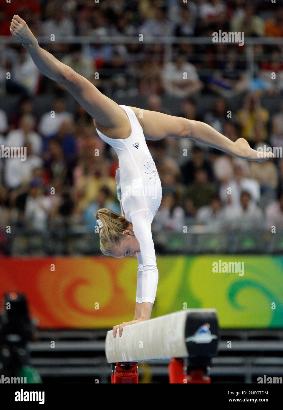 U.S. gymnast Nastia Liukin performs on the balance beam during the ...