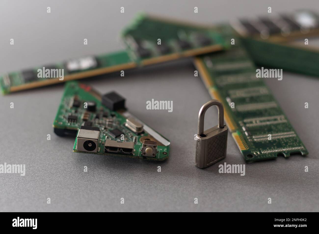 Cyber security lock. Security computer Data protection with