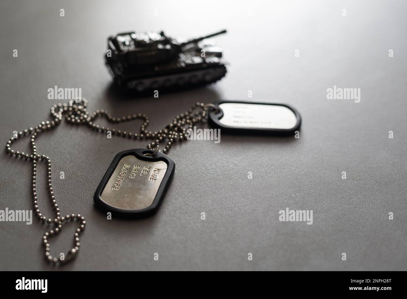 Military ID tags isolated on white background Stock Photo Alamy