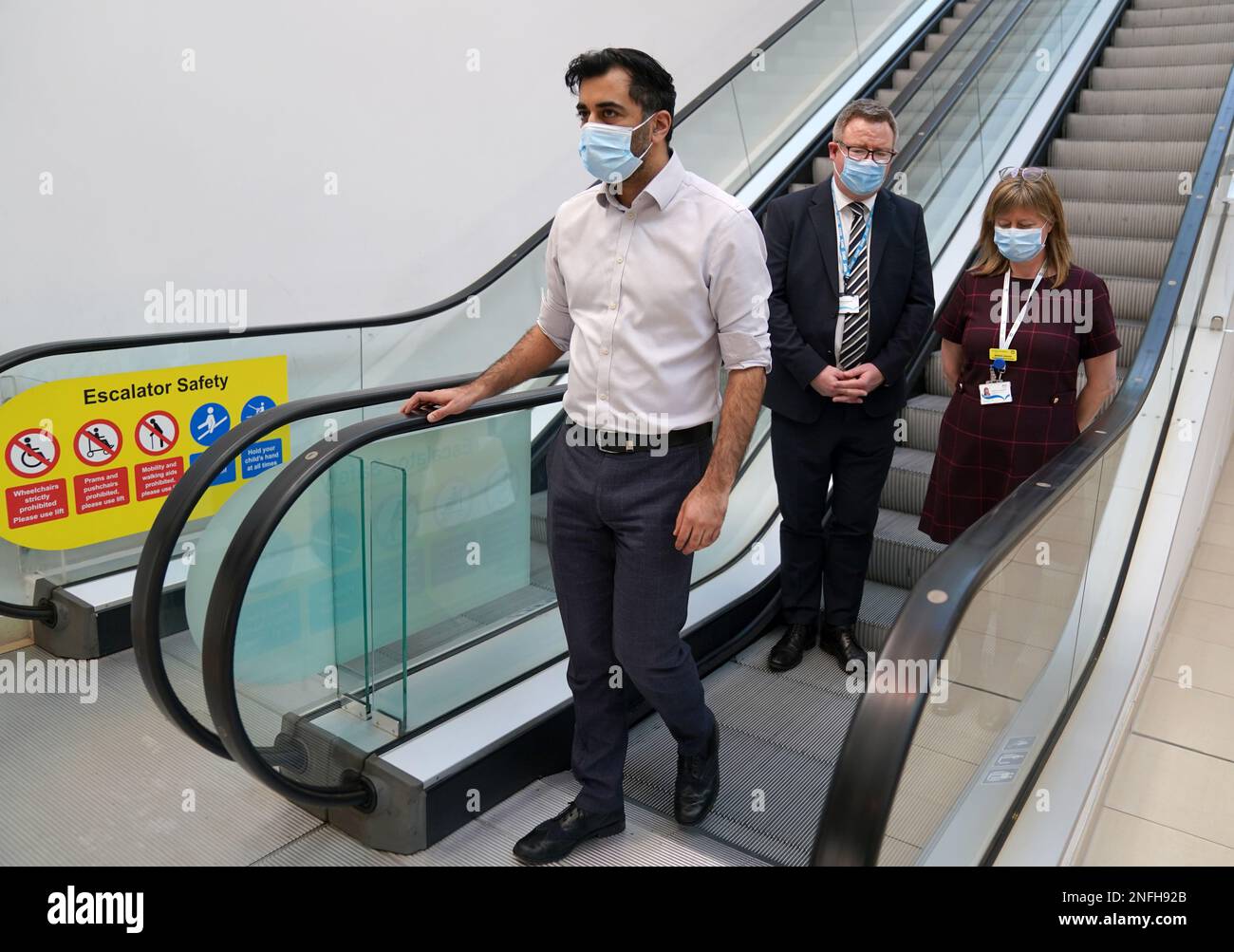 Health Secretary Humza Yousaf during a visit to the New Victoria Hospital in Glasgow. Picture date: Friday February 17, 2023. Stock Photo