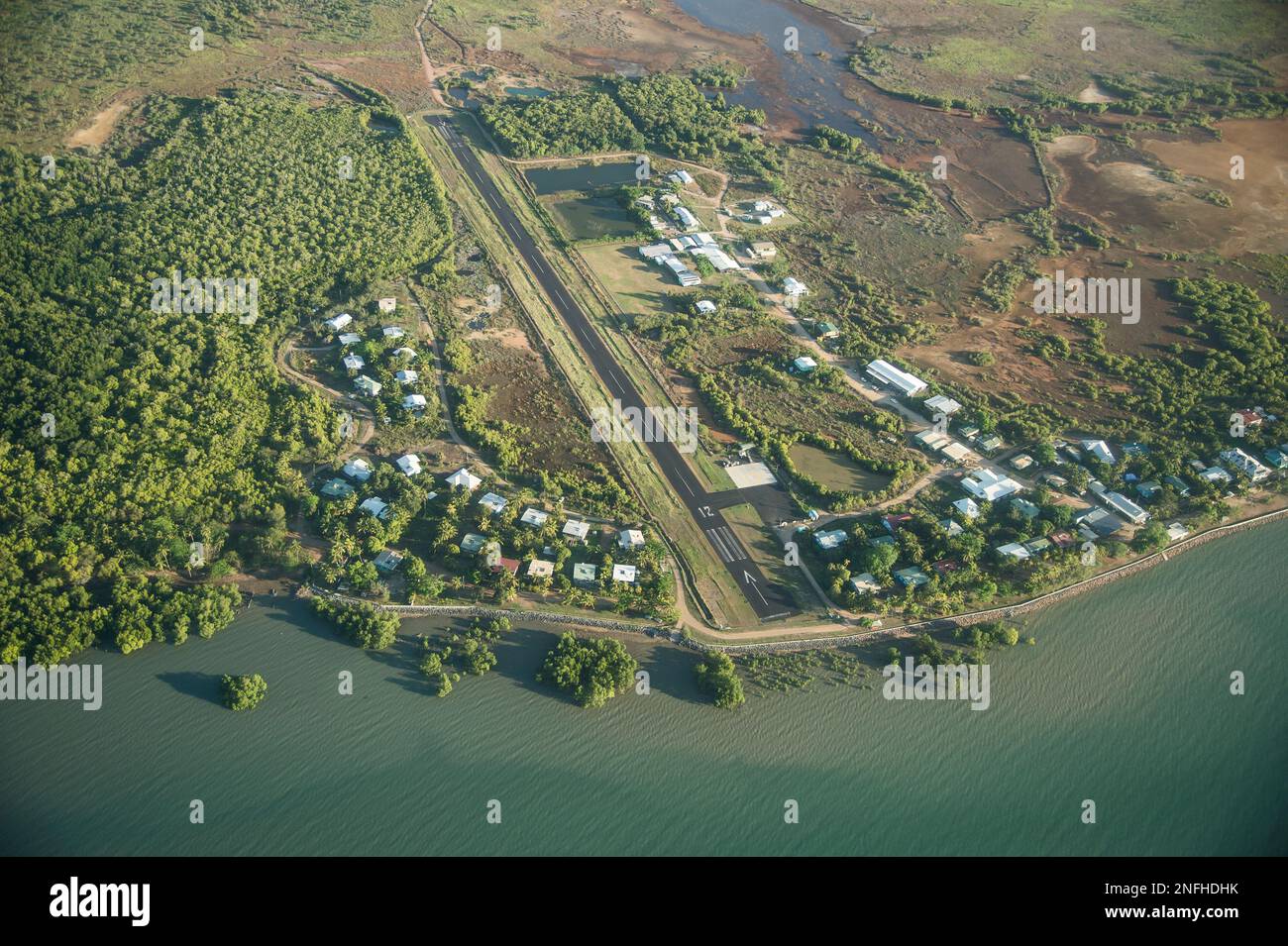 Saibai Island community from the air, in the Torres Strait, north