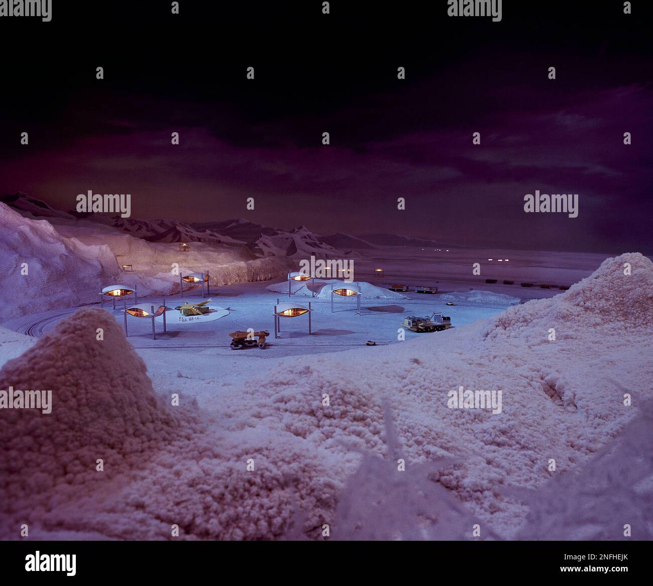 An unearthly landscape is depicted in an exhibit in the General Motors ...