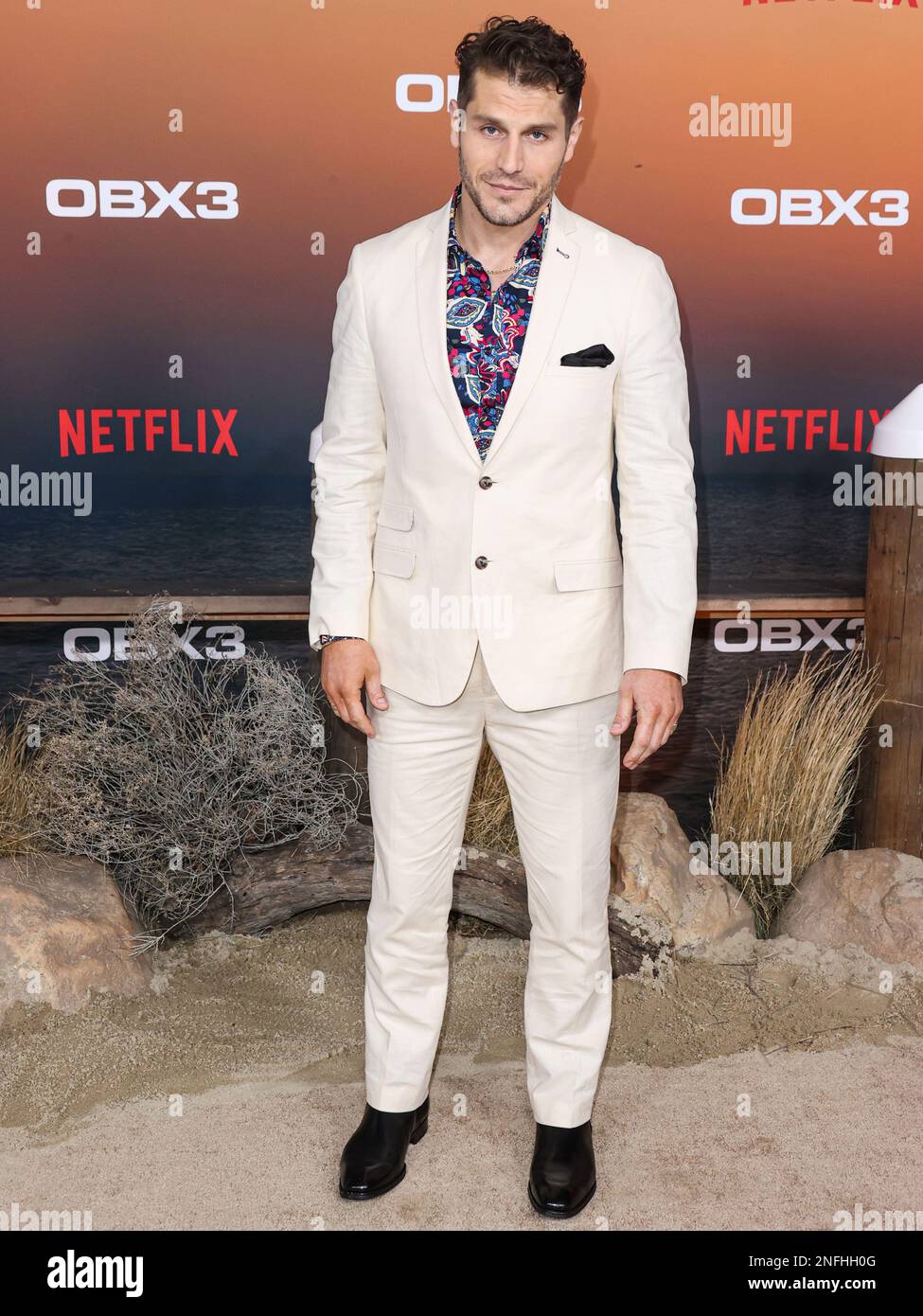 WESTWOOD, LOS ANGELES, CALIFORNIA, USA - FEBRUARY 16: Lou Ferrigno Jr. arrives at the Los Angeles Premiere Of Netflix's 'Outer Banks' Season 3 held at the Regency Village Theatre on February 16, 2023 in Westwood, Los Angeles, California, United States. (Photo by Xavier Collin/Image Press Agency) Stock Photo