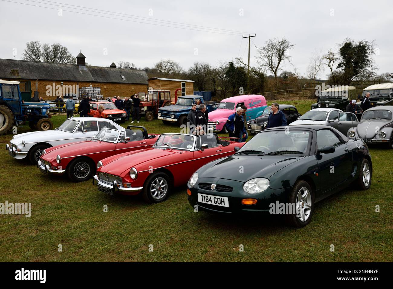 Mg Line up on Static Display Car Hook Norton Brewery England uk.12 th Feb 2023 Stock Photo Alamy