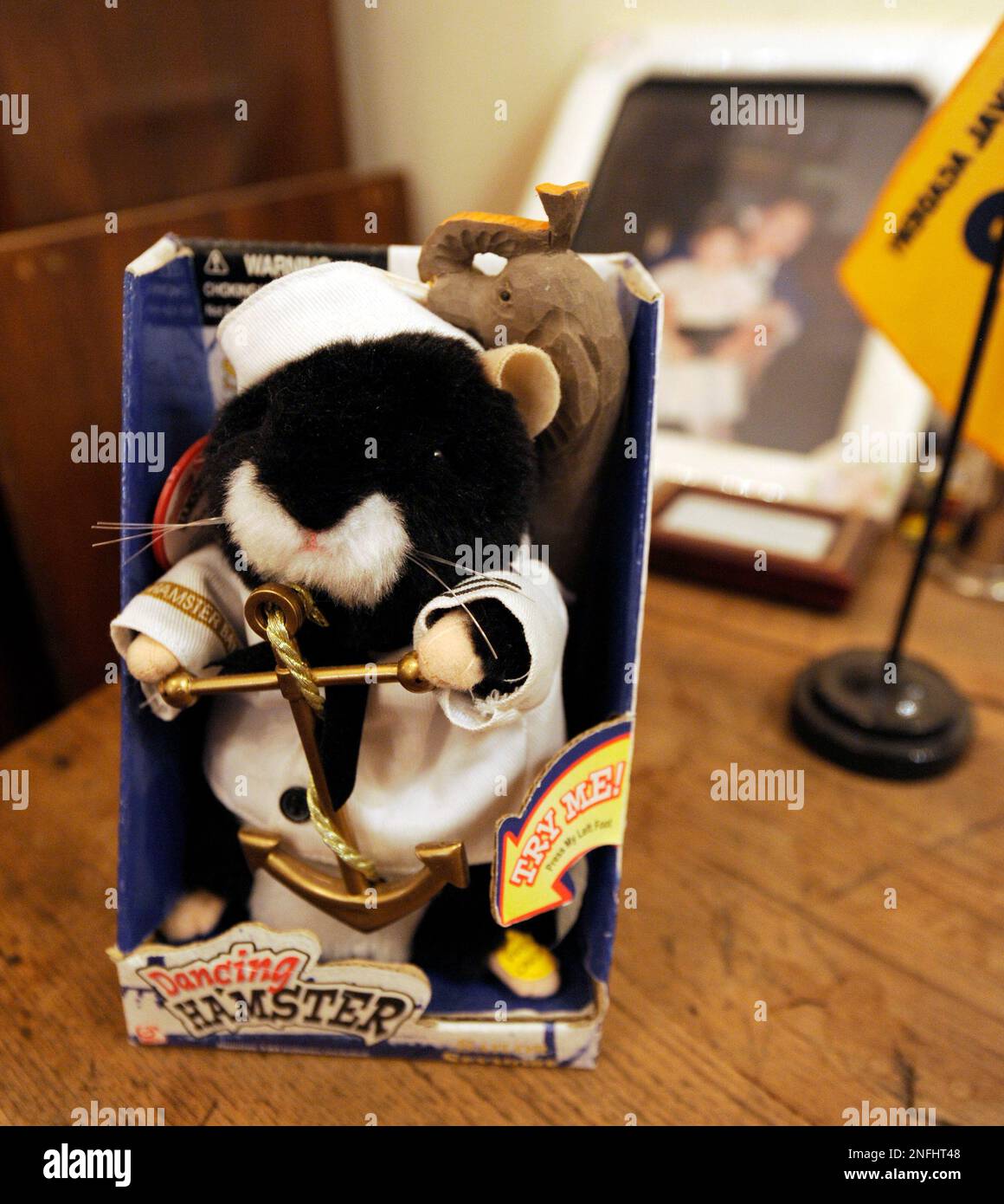 A dancing hamster toy sits on the desk of the Capitol Hill Senate office of Republican presidential candidate Sen. John McCain R Ariz. Monday July 21 2008 in Washington. AP Photo Susan Walsh Stock