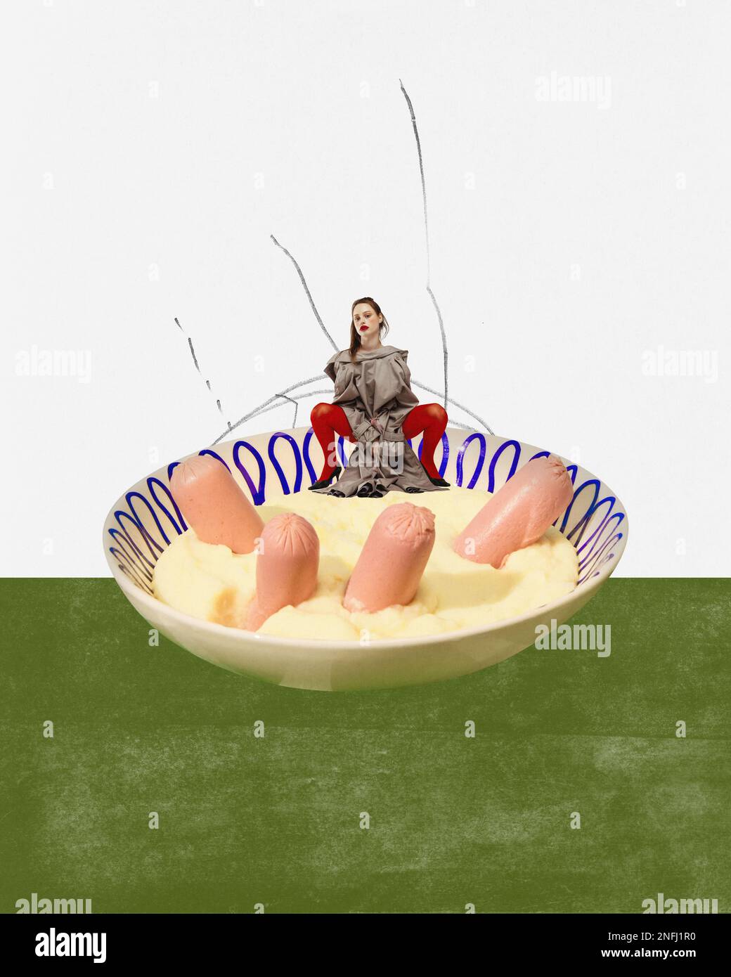 Food pop art photography. Surrealism. New ideas, crazy mood