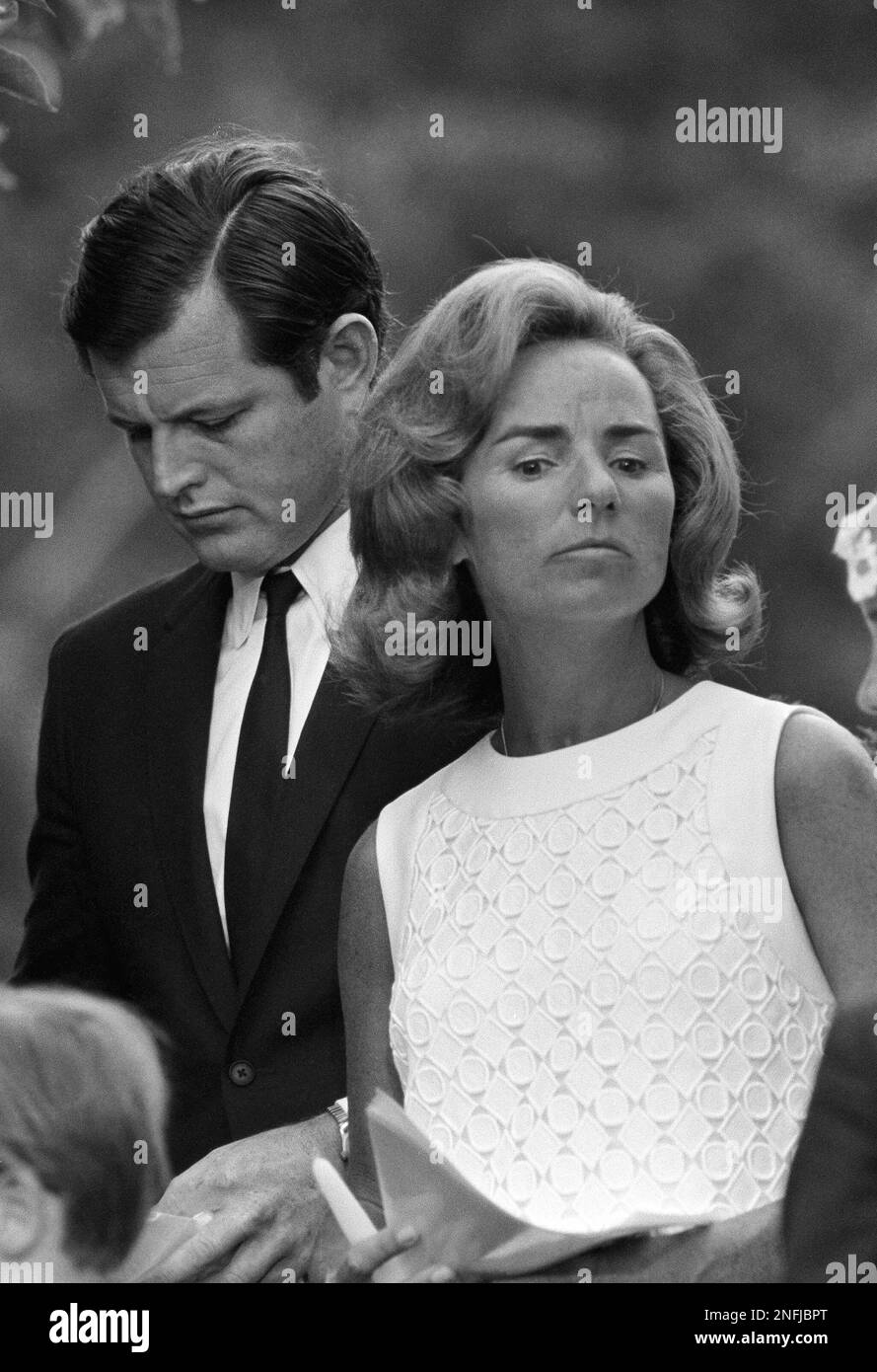 Ethel Kennedy, widow of the senator, stands with Ted Kennedy on June 6 