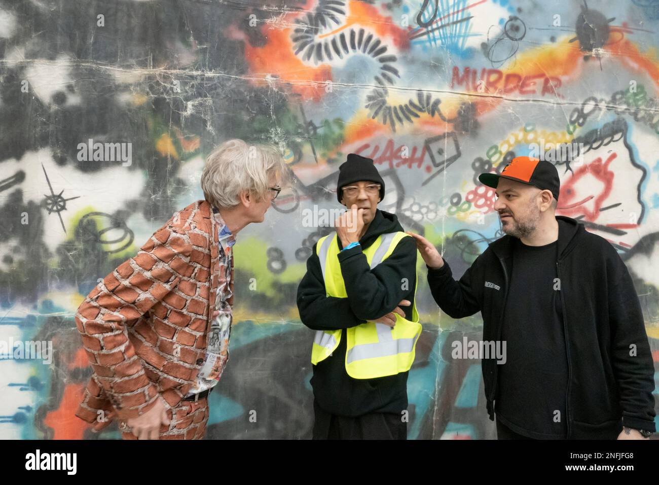 Graffiti artist Furtura 2000 at the opening of Street art exhibition