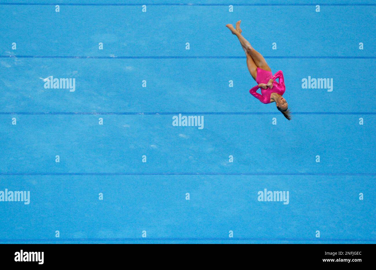 U.S. gymnast Nastia Liukin performs a floor routine during a podium