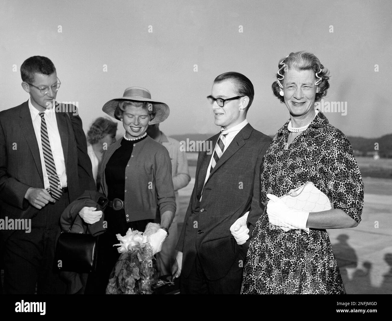 Rodman Rockefeller, left, his wife Barbara, and Michael Rockefeller are