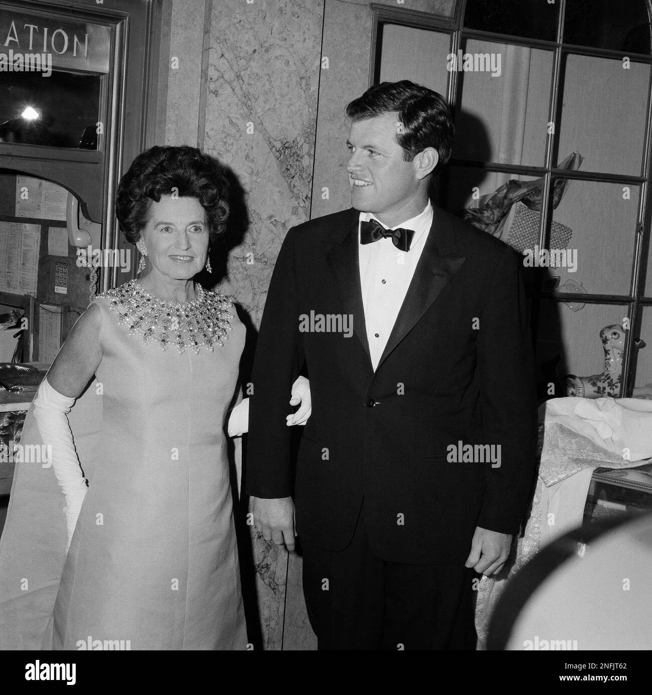 Mrs. Rose Kennedy and her son Sen. Edward Kennedy as they arrive at a ...