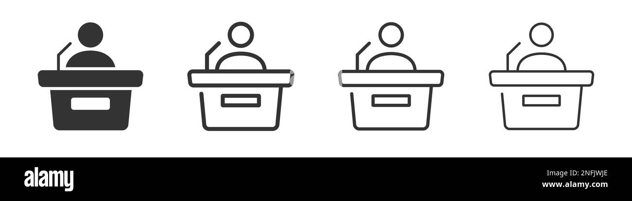 Speaker icons collection in two different styles and different stroke ...