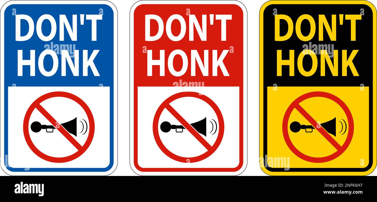 No Honking Sign Don't Honk On White Background Stock Vector Image & Art
