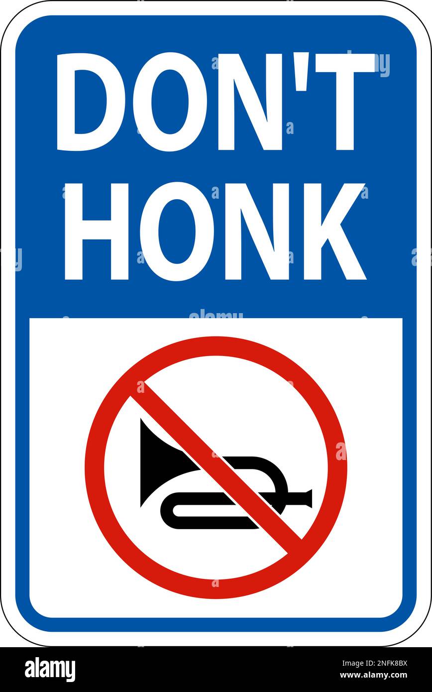 No Honking Sign Don't Honk On White Background Stock Vector