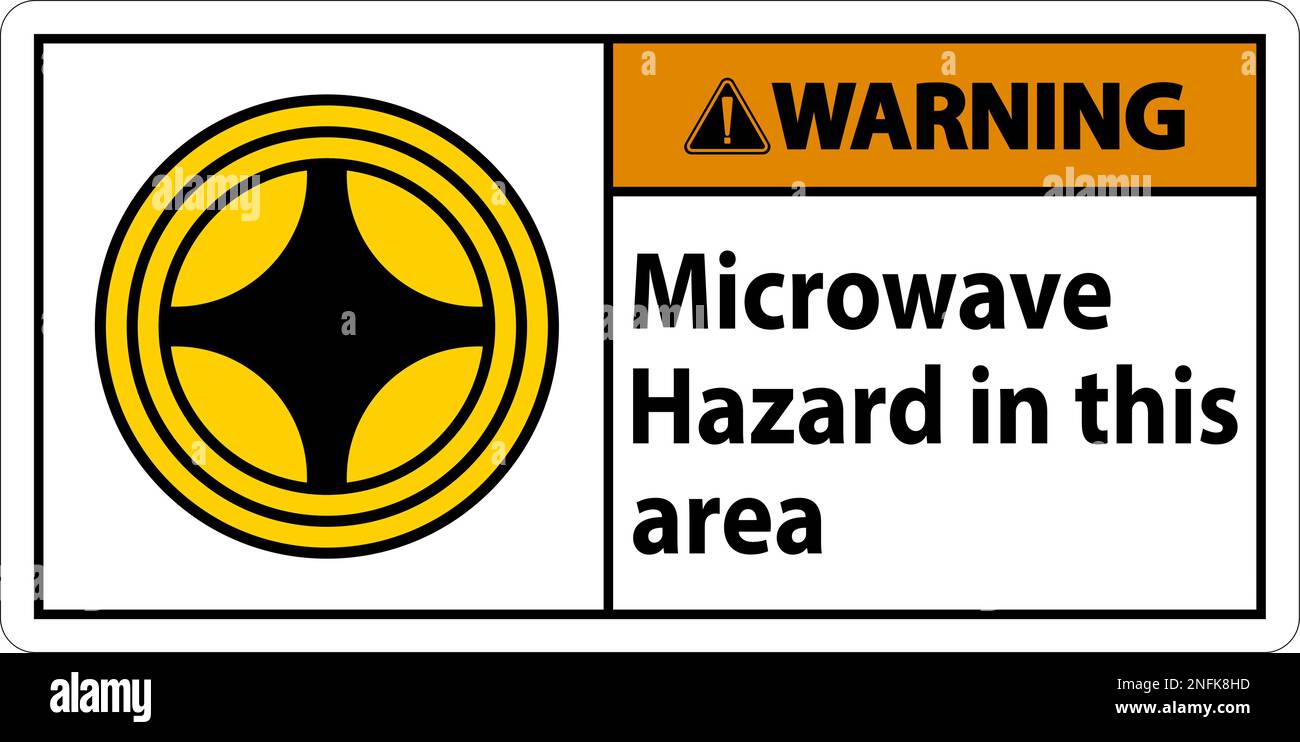 Warning Sign Microwave Hazard In This Area with Symbol Stock Vector ...