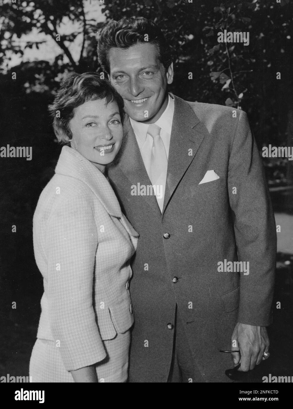 German actress Lilli Palmer poses with her husband Argentinian actor ...