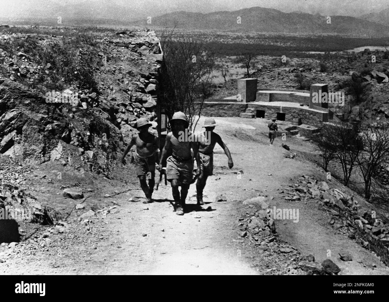 British Troops attached to an Indian division in Eritrea carrying their ...