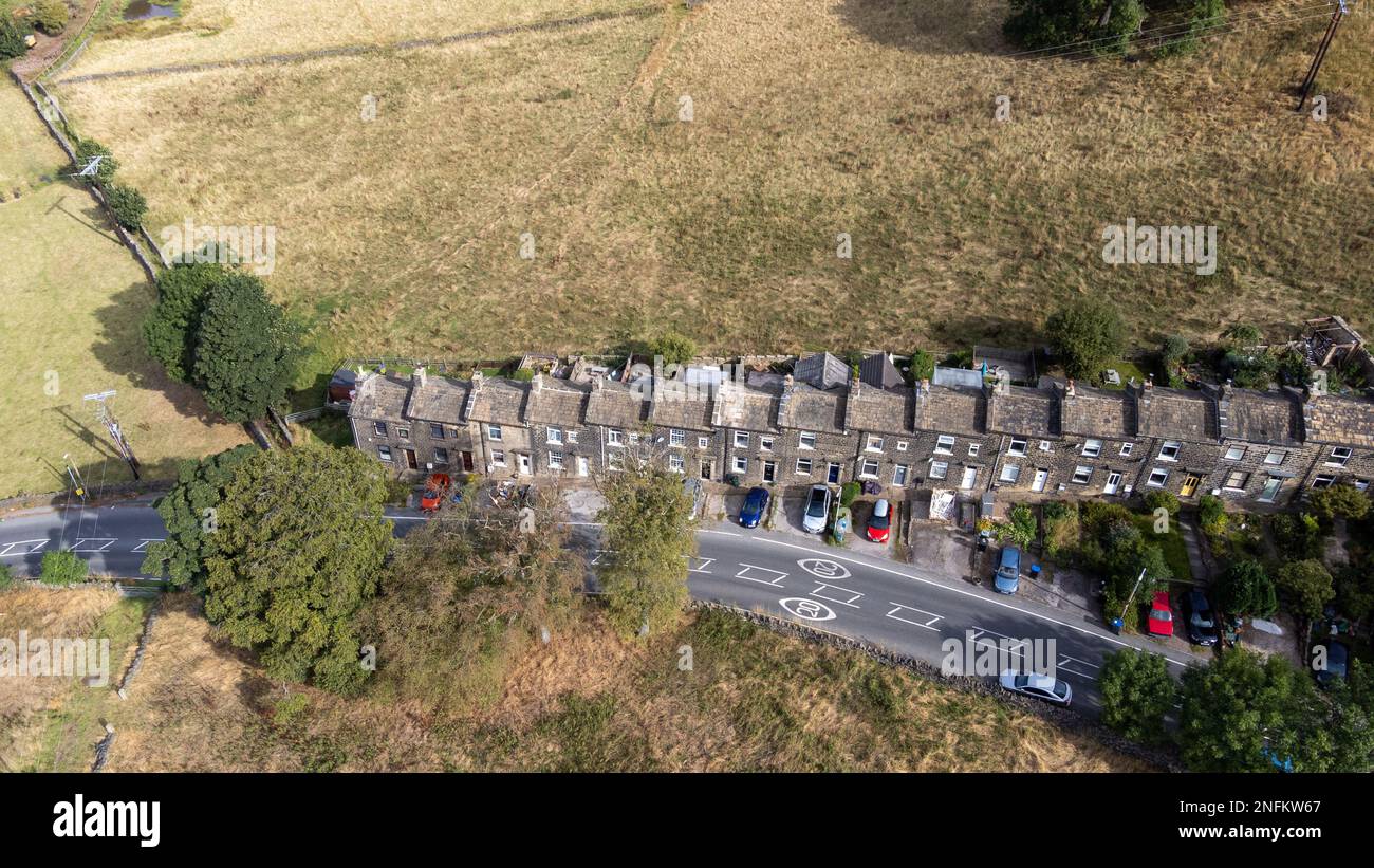 Aerial drone photo of the beautiful village of East Morton in Keighley