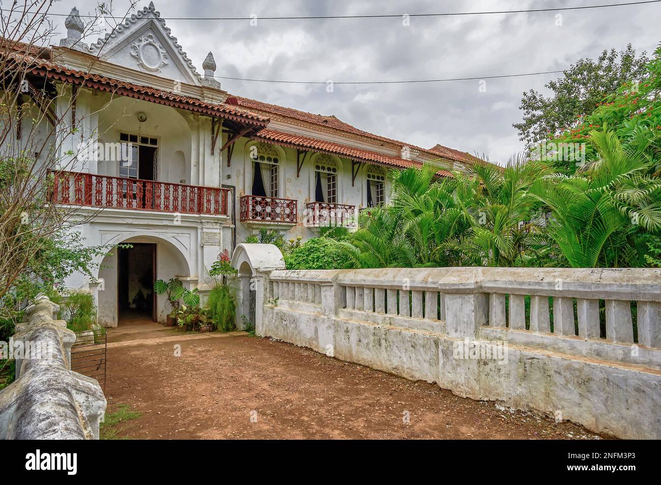 06 10 2009 Vintage Colonial Goan house of Braganza family in Chandor village near Margao Madgaon, Goa, India. Stock Photo