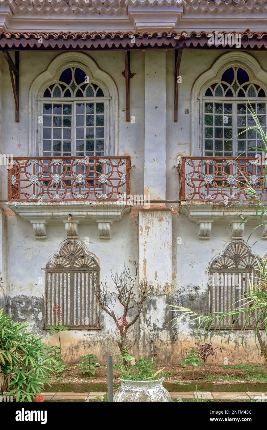 06 10 2009 Vintage Colonial Goan house of Braganza family in Chandor village near Margao Madgaon, Goa, India. Stock Photo