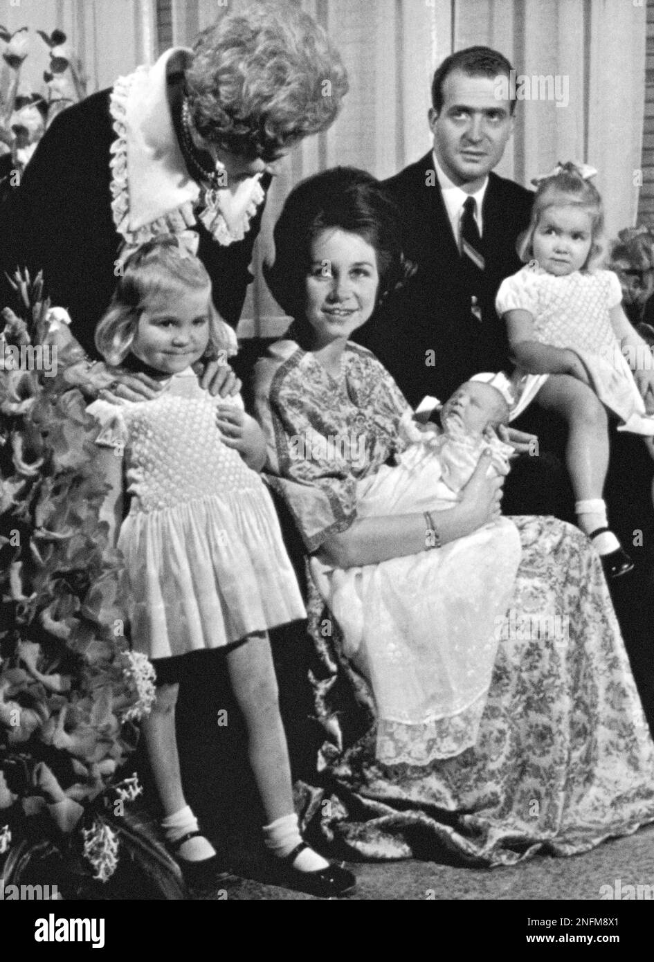 Princes Sophie of Greece, centre, with her first son, Prince Felipe